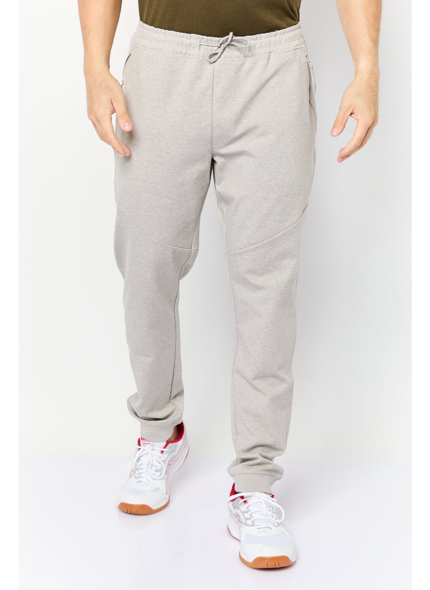 Jack Jones Men Regular Fit Heather Sweatpants, Light Grey  - Image 1