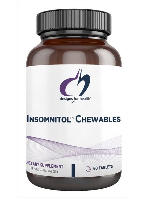 Designs for Health Insomnitol Chewables - Chewable Melatonin - 200mg L-Theanine, 5-HTP, Vitamin B6 + Inositol - Delicious Lemon Flavored Supplement - Vegan (60 Tablets)