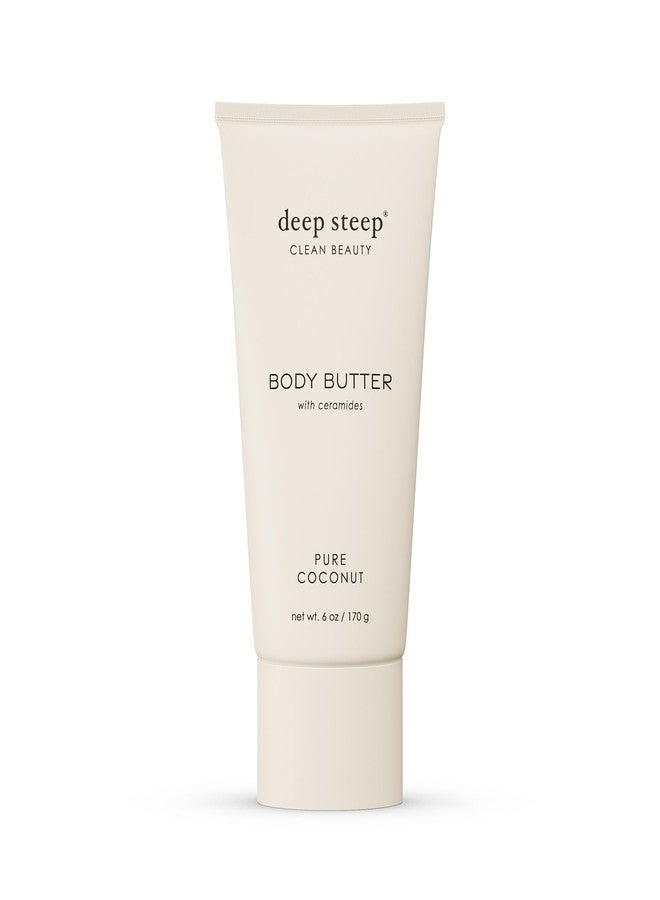 Deep Steep Body Butter, Pure Coconut, 6 oz - Rich Moisturizer with Ceramides, Coconut Oil, Argan Oil & Aloe Vera - Vegan, Clean Beauty, Smooth & Hydrated Skin - Image 1