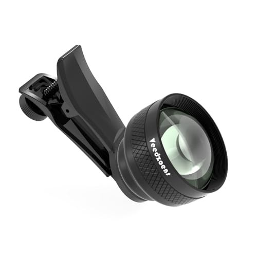 Veedzoens 60mm Telephoto Lens for iPhone Android Smartphone Compatible with SmallRig NEEWER Phone Cage with 17mm Thread Universal Phone Lens Clip and Black Portable Bag - Image 1