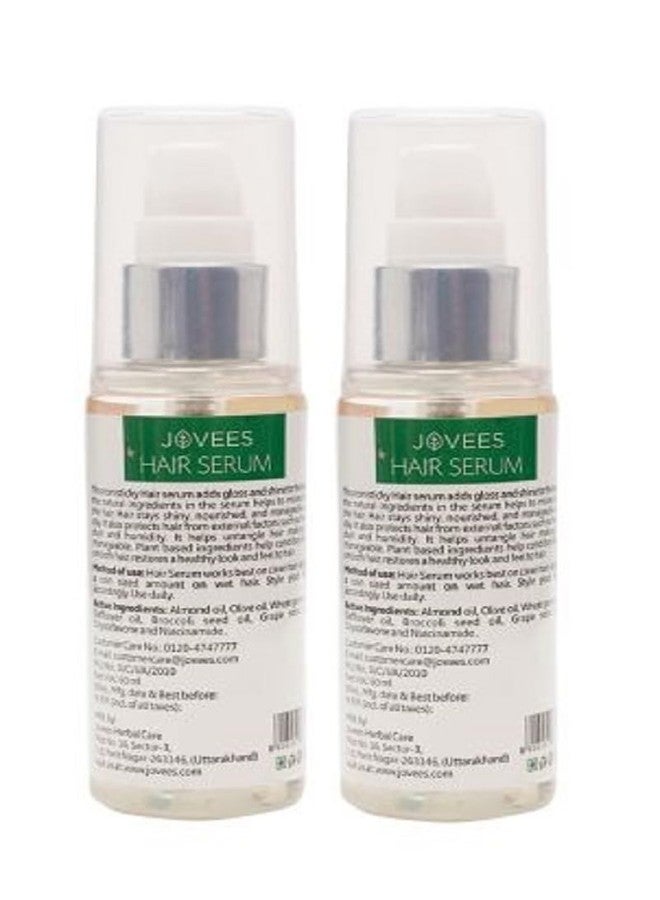 Jovees Herbal Hair Serum With Grape Seeds & Almond Oil |For Frizzy Hair | Prevents Hairfall | For Men & Women | 60ml (Pack of 2) - Image 2