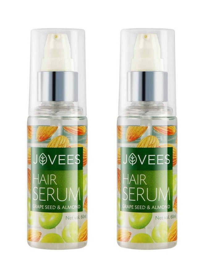 Jovees Herbal Hair Serum With Grape Seeds & Almond Oil |For Frizzy Hair | Prevents Hairfall | For Men & Women | 60ml (Pack of 2) - Image 1