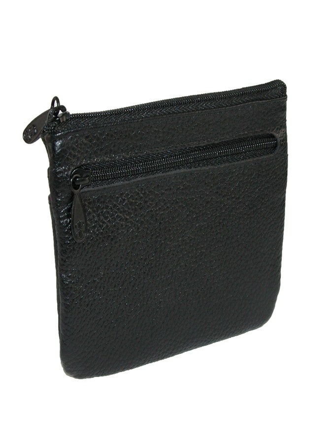 Buxton Large ID Coin/Card Case Wallet, Black, One Size