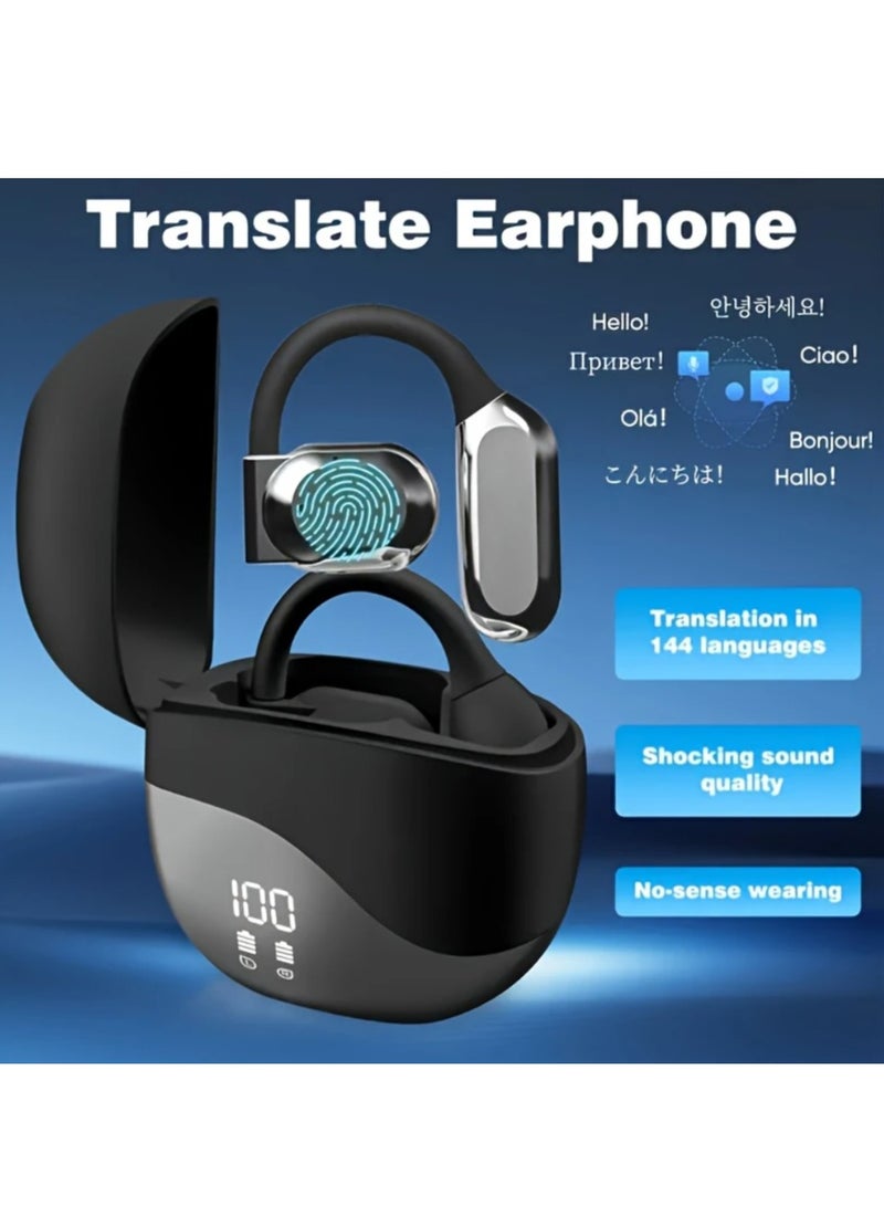 EIONN Wireless Translation Earbuds with 144 Languages Real-Time AI, HIFI Bass, Noise Reduction - Open Headphones, USB-C Charging, Rechargeable Lithium Battery, Noise Cancelling Headphones | Wireless Earbuds | Noise Reduction Earphones - Image 1