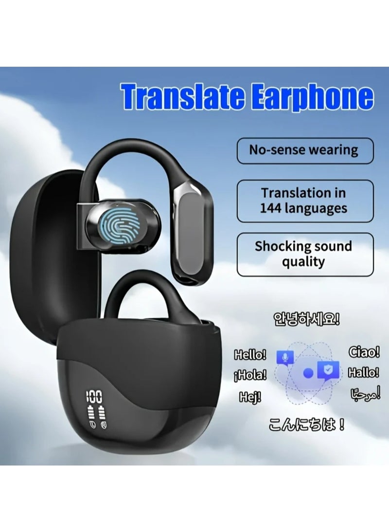 EIONN Wireless Translation Earbuds with 144 Languages Real-Time AI, HIFI Bass, Noise Reduction - Open Headphones, USB-C Charging, Rechargeable Lithium Battery, Noise Cancelling Headphones | Wireless Earbuds | Noise Reduction Earphones - Image 5