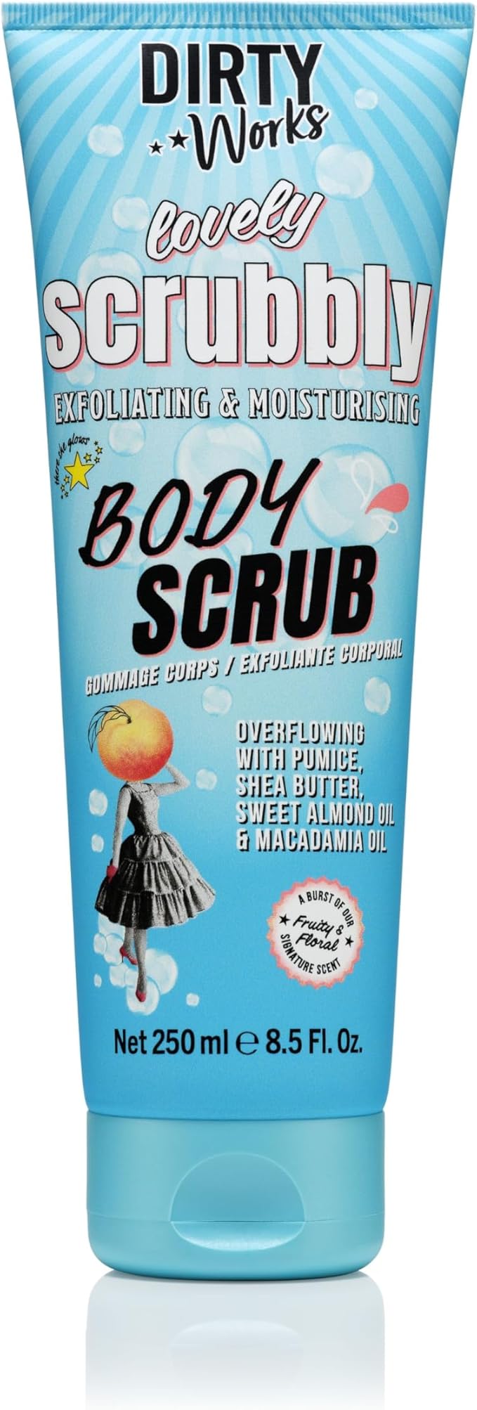 Dirty Works Lovely Scrubbly Shea Butter Body Scrub Soft Exfoliating Hydrating Skin Scrub 250ml - Image 1
