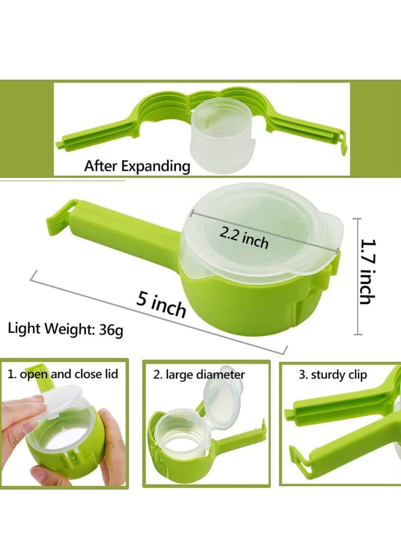 Oasisgalore - Food Storage Sealing Clips with Pouring Spouts, Bag Clips for Food, Kitchen, Chip Bag Clips, Plastic Cap Food Clips. - Image 1