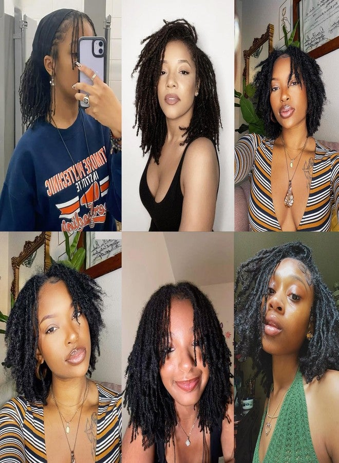 Vlliyava 0.2 cm Width 14 Inch 30 Strands Human Hair Loc Extensions, Natural Black 100% Full Handmade Permanent Real Human Hair Dreadlock Extensions for Women/Men/Kids Can Be Dyed Bleached Curled Twisted - Image 5