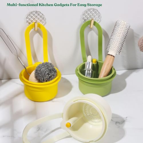 MOROVIK Sink Strainer Basket, Self-Cleaning Press Automatic Dumping Kitchen Drain Food Waste Catcher, Easy Drain Filter with Bottom Release for Kitchen Basin, Durable, Drains & Strainers (MULTI 2) - Image 2