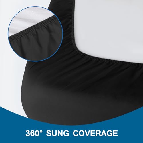 Coldwind Cot Sheets 31" x 75", Cot Size Sheet Fitted with Narrow Twin/Camp Bunk/Rvs Bunk/Guest Beds/Army Cots/Trifold Mattress, Super Soft Breathable Microfiber Bed Cover, Bottom Sheet, Black - Image 3