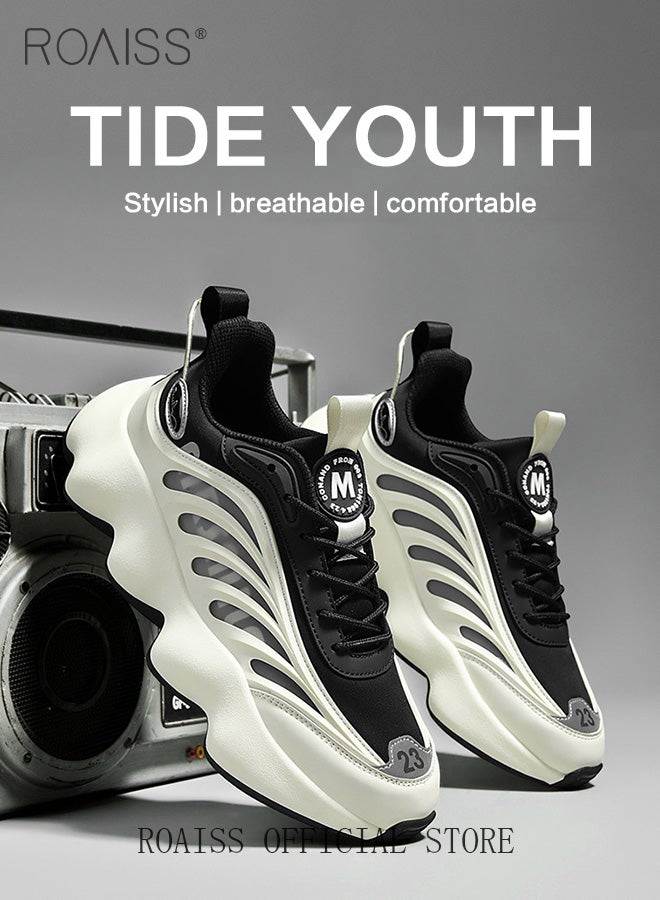 رويس أحذية رياضية أنيقة للرجال، أحذية برباط غير قابلة للانزلاق، أحذية رياضية مريحة للرجال، مناسبة للارتداء اليومي والأنشطة الخارجية - Image 3