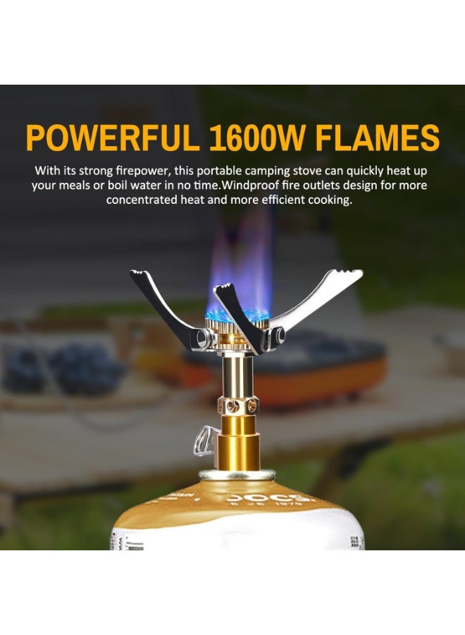 دي إل سي  موقد تخييم محمول للتخييم والرحلات الخارجية مزود بموقد غاز قابل للطي بقوة 1600 واط للطهي والنزهات والمشي لمسافات طويلة - Image 2