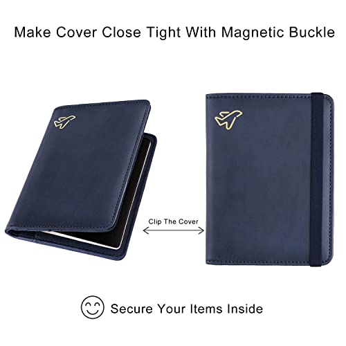 WALNEW حافظة جواز سفر WALNEW للسفر، غطاء جواز سفر RFID لمحفظة النساء والرجال، حافظة كتاب جواز سفر جلد PU مع قلم، مستلزمات السفر للطيران - Image 5