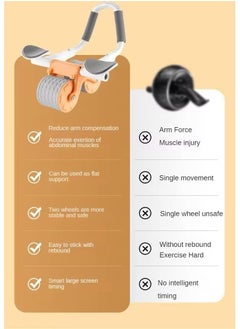 QSHOP QSHOP® Abdominal Wheel, Abdominal Wheel with Kneeling Mat, Abdominal Exercise Equipment for Core Workout, Abdominal Exercise Machine for Men and Women  - Image 5