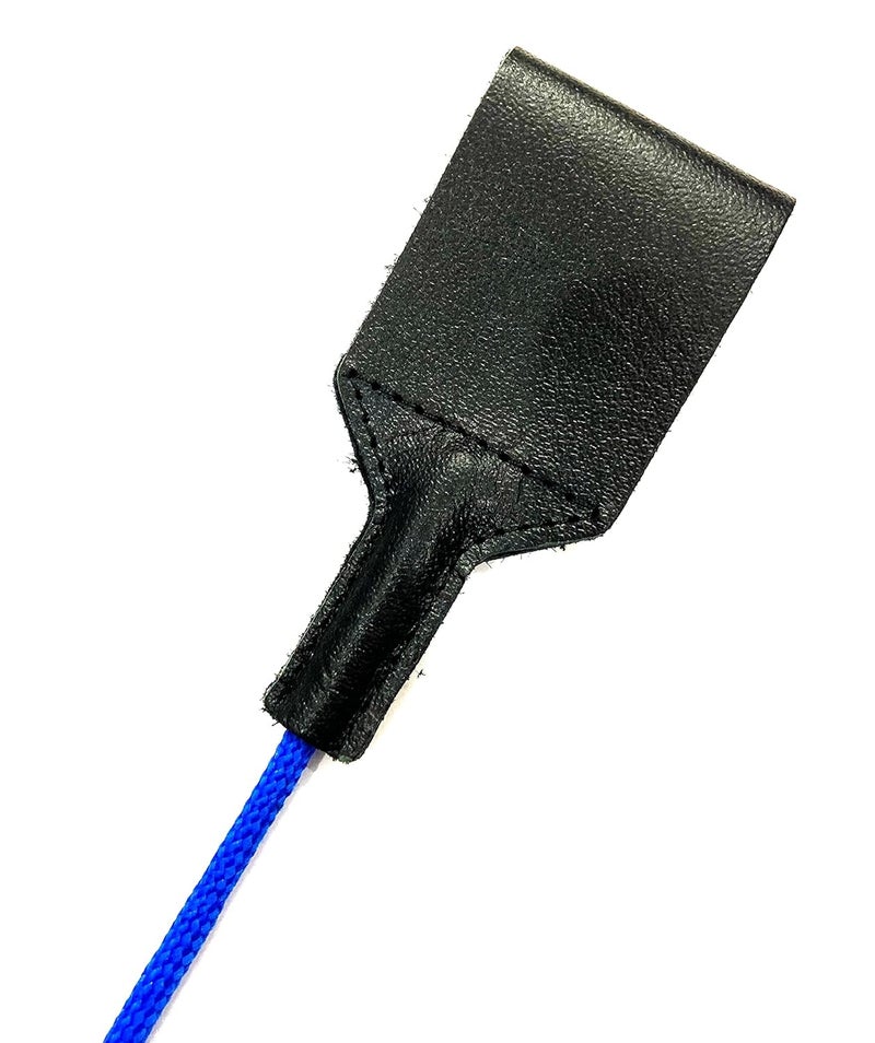 PETS TRIANGLE 25 Inches Leather Horse Riding Stick & Dog Tranining Stick with Stitching Leather Flapper (Blue) - Image 3
