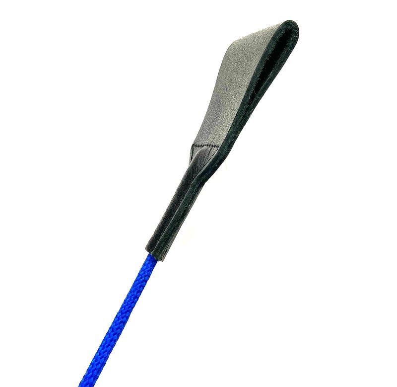 PETS TRIANGLE 25 Inches Leather Horse Riding Stick & Dog Tranining Stick with Stitching Leather Flapper (Blue) - Image 4