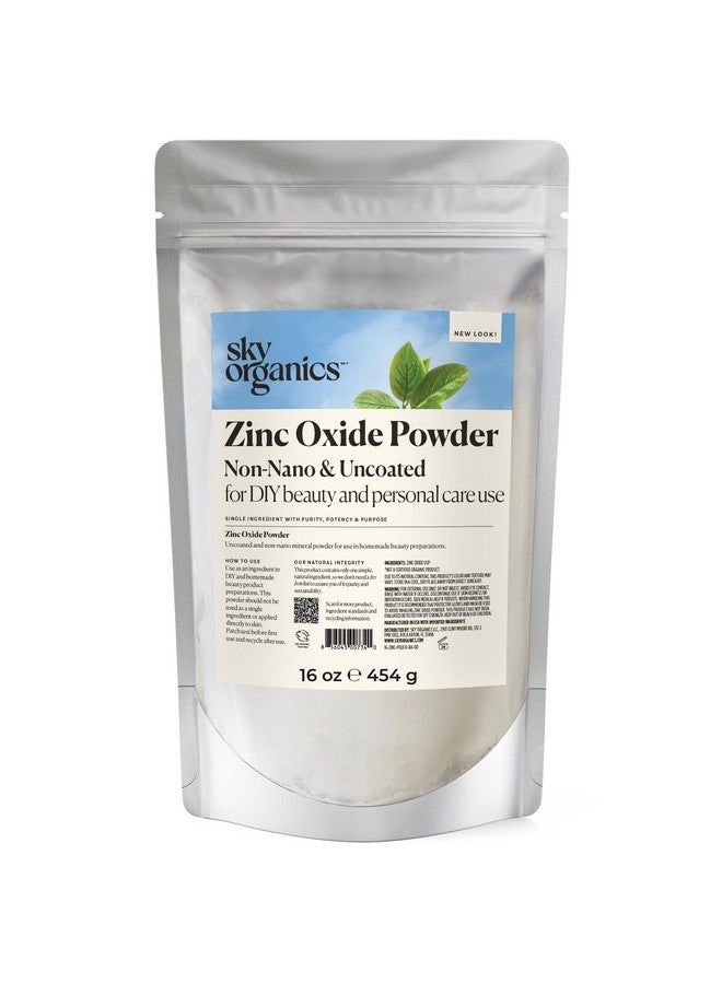 Sky Organics Sky Organics - Zinc Oxide Powder, 16 oz - Non-Nano & Uncoated - Make Your Own Lotion, Deodorant, Cream, Soap - DIY Essentials - Resealable Bag - Natural, Vegan & Cruelty Free - Beauty & Personal Care - Image 1