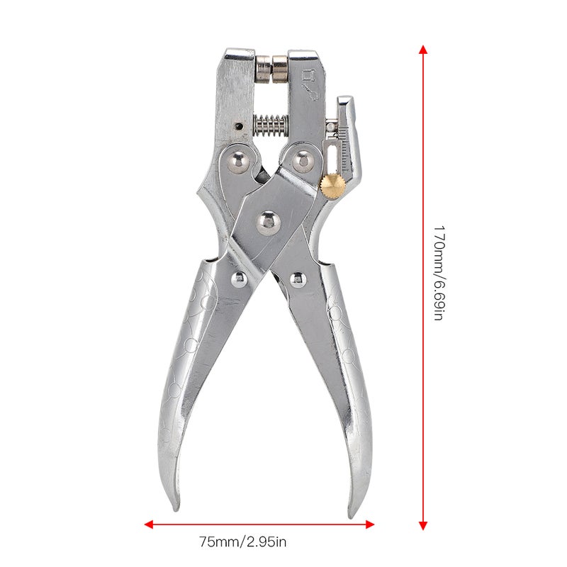 Multi Function Punch Pliers Silver 60# Steel Electroplated Eyelet Hole Punching Tool - Image 5