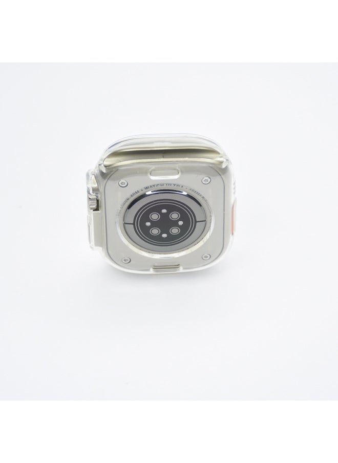 Generic - Suitable For Apple Watch Apple Watch S8 Ultra Protective Case Tpu Hollow Half Pack Soft Case Silicone-Color:Transparent-Appearance Size:42mm - Image 1