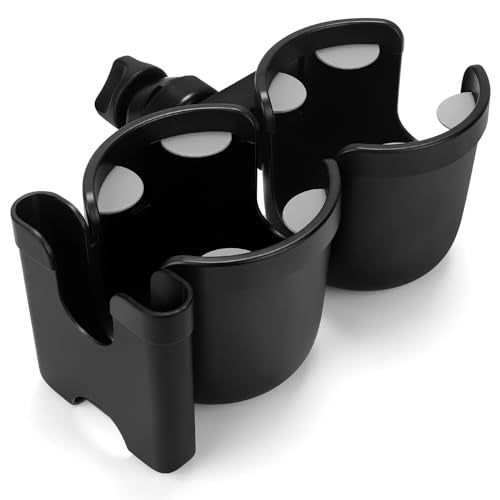 حامل أكواب عربة الأطفال من أكمور مع حامل هاتف حامل أكواب دراجة عالمي لعربات Uppababy Nuna Doona 2 في 1 لحامل الأكواب والهاتف لعربة الأطفال والدراجة والكراسي المتحركة والمشاة والسكوتر