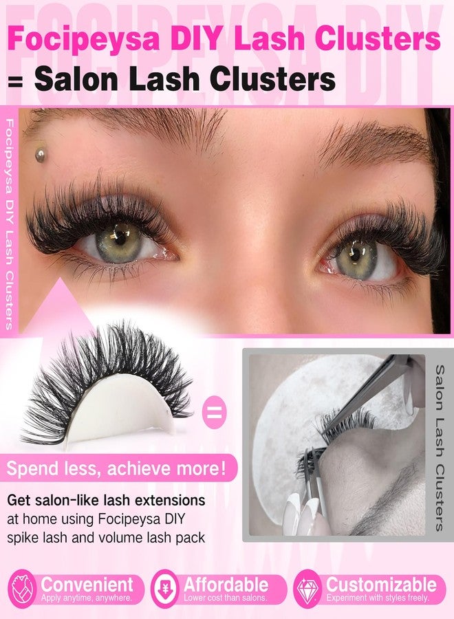 Focipeysa Volume Lash Extension Mink Thick Cluster Eyelash Extensions 10-18mm Lash Clusters Individual Lash Extensions DIY Clusters Lashes Extension at Home by Focipeysa (300pcs-70P+80P+90P 10-18mm) - Image 2
