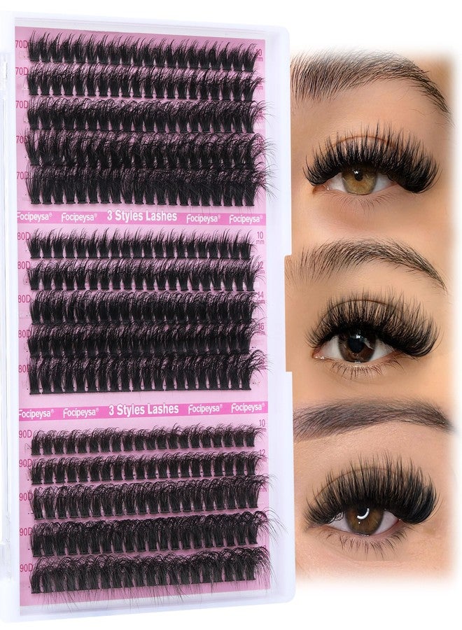 Focipeysa Volume Lash Extension Mink Thick Cluster Eyelash Extensions 10-18mm Lash Clusters Individual Lash Extensions DIY Clusters Lashes Extension at Home by Focipeysa (300pcs-70P+80P+90P 10-18mm) - Image 1
