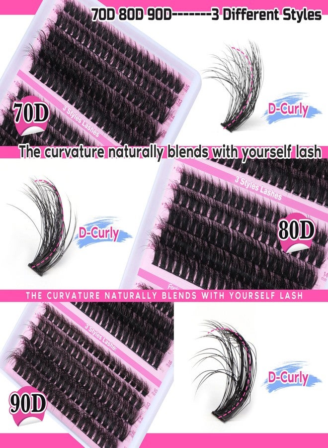 Focipeysa Volume Lash Extension Mink Thick Cluster Eyelash Extensions 10-18mm Lash Clusters Individual Lash Extensions DIY Clusters Lashes Extension at Home by Focipeysa (300pcs-70P+80P+90P 10-18mm) - Image 4