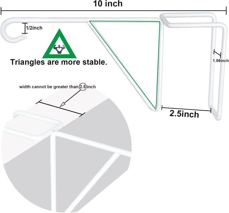 Zacool Vinyl Fence Hooks-4 Pack 5 x 10 Inches Heavy Duty White Patio Hooks Coated Steel Fence Hangers for Hanging Plants Bird Feeders,Lights,Basket,Pool Tools - Image 3