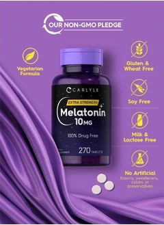 CARLYLE Carlyle Melatonin 10mg | 270 Tablets | with L-Theanine | Vegetarian, Non-GMO, Gluten Free Supplement  - Image 4