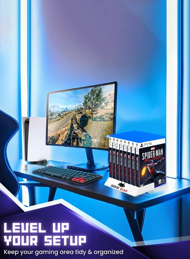 White Game Organizer,Universal Video Game Storage Tower For Ps5, Ps4, Ps3, Nintendo Switch, Xbox One, Xbox Series S/X - White Video Game Holder Organizer Stand With 8 Cd Case Storage,Playstation Disk Organizer Stand Base,Dust Cover, Cartridge Holder For Organizing & Displaying - Image 4