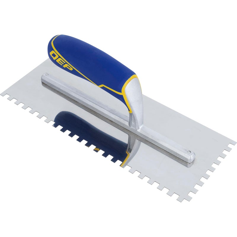 QEP Comfort Grip Stainless Steel Trowel Square Notch 1/4" x 1/4" x 1/4" - Image 1