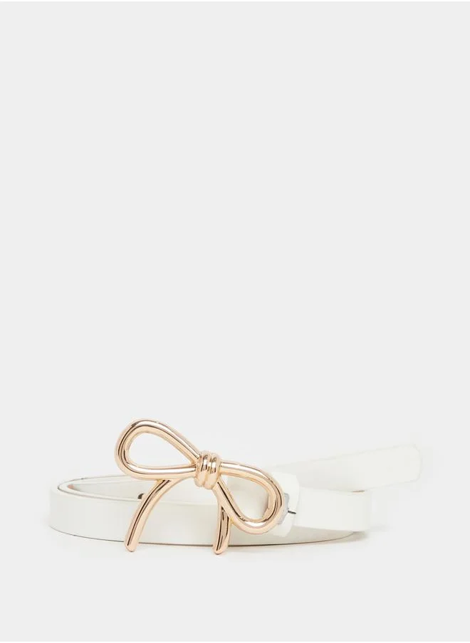 ستايلي Metal Ribbon Accent Slim Belt