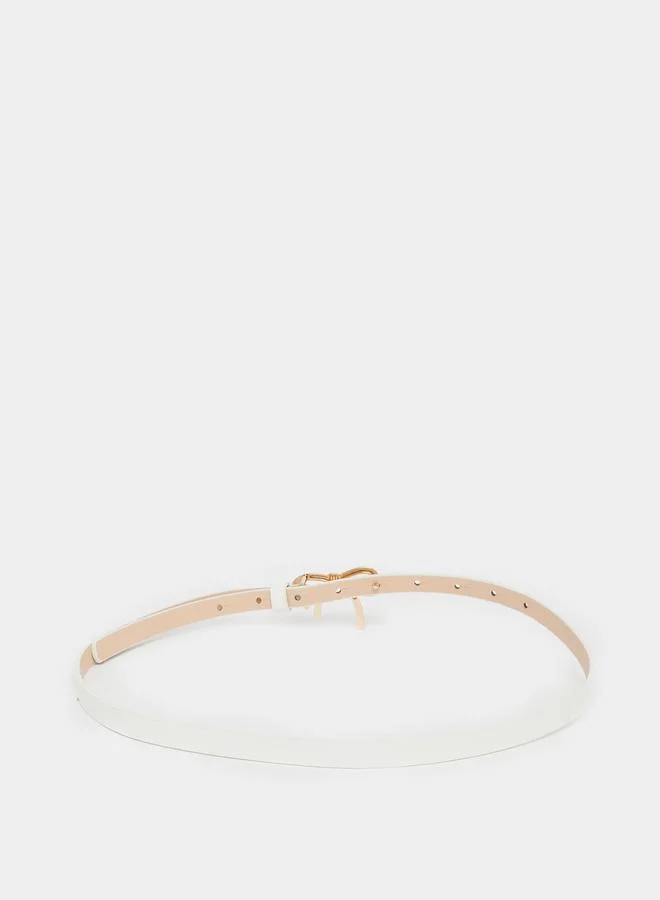 Styli Metal Ribbon Accent Slim Belt