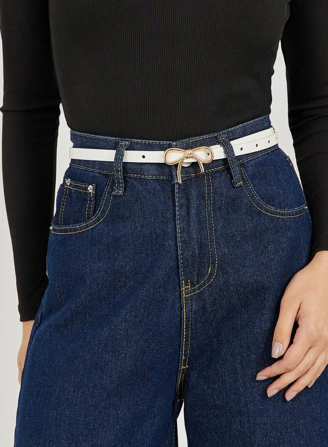 Styli Metal Ribbon Accent Slim Belt