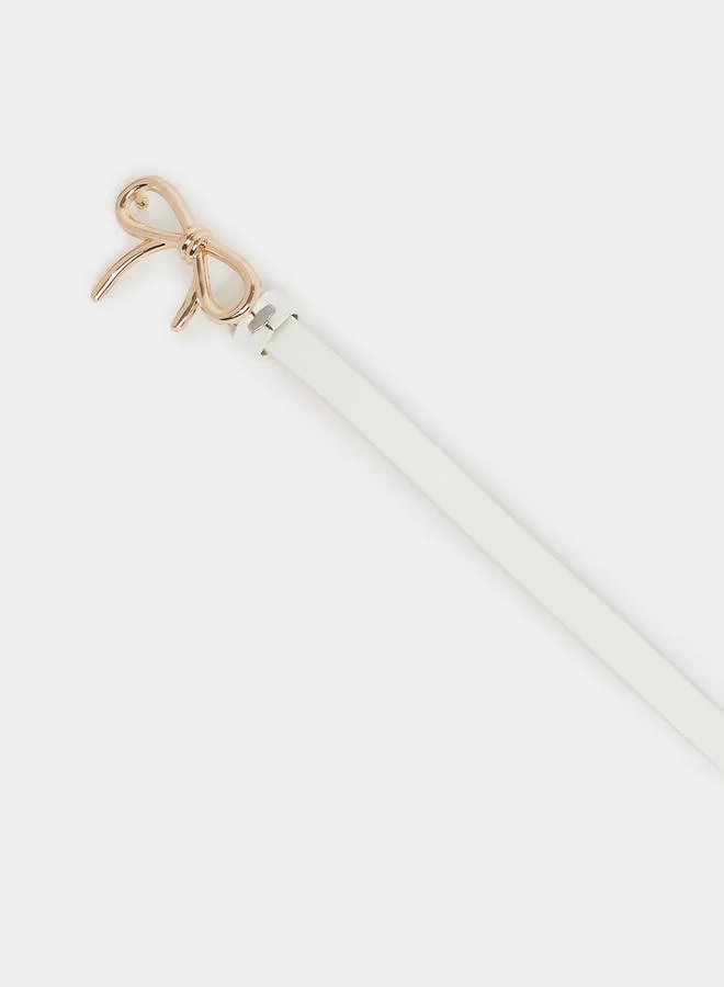 Styli Metal Ribbon Accent Slim Belt