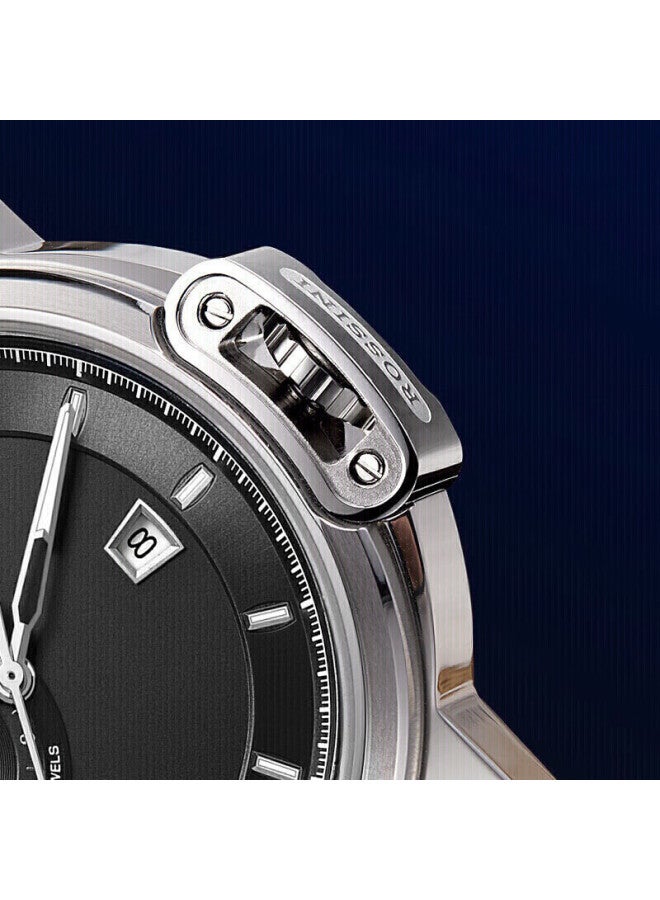 Rossini Men's Mechanical Watch Medal Black Dial Steel Strap Birthday Gift For Boyfriend National Brand Business Calendar 718793 - Image 2