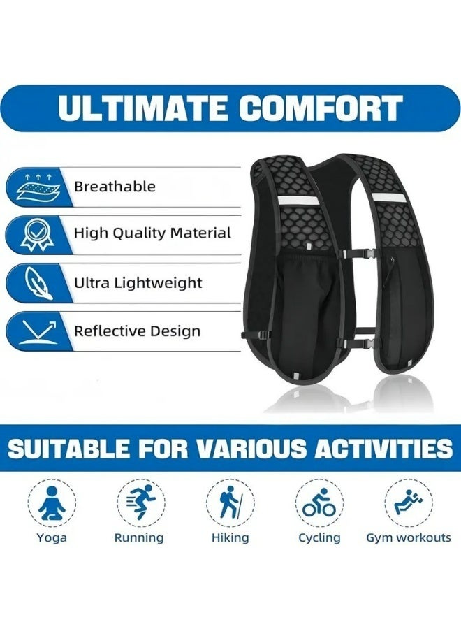 Running Hydration Vest Breathable Adjustable Runner Rucksack Water Pack Lightweight for Camping Biking Jogging Mountaineering - Image 4