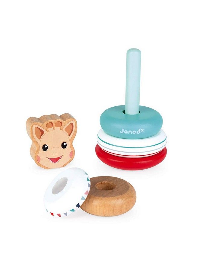 Janod Sophie La Girafe 6 Pc Wooden Stackable Rolypoly Toy Ages 12+ Months J09501 - Image 5