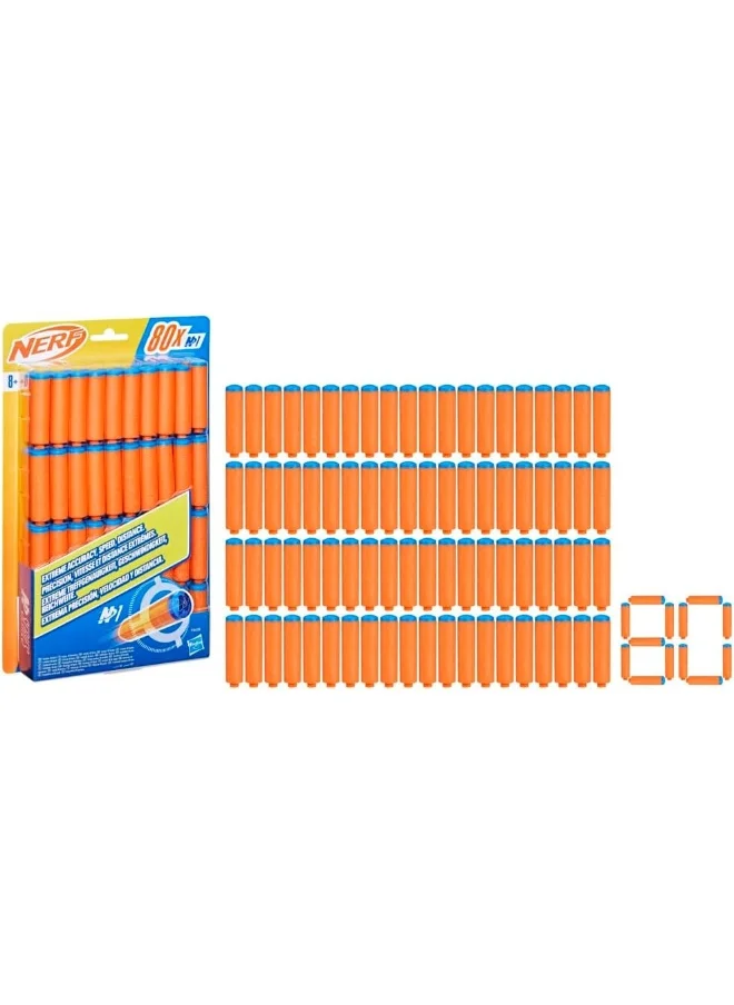 NERF Nerf N Series N1 Darts, Includes 80 Darts, Compatible Only with Nerf N Series Blasters, Outdoor Games, Ages 8+