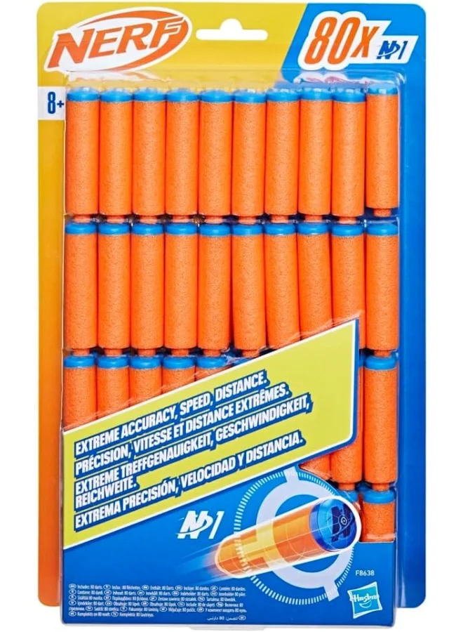 NERF Nerf N Series N1 Darts, Includes 80 Darts, Compatible Only with Nerf N Series Blasters, Outdoor Games, Ages 8+