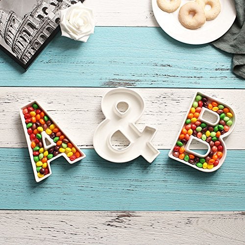 Coffeezone Ceramic Small Candy Plates & Nuts Dishes for Party Decoration (Letter I) - Image 5