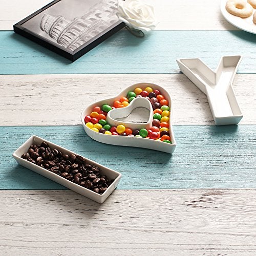 Coffeezone Ceramic Small Candy Plates & Nuts Dishes for Party Decoration (Letter I) - Image 4