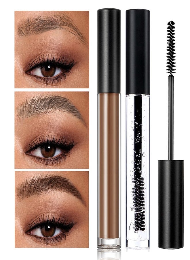 DAGEDA Clear Eyebrow Setting Gel, Brow Fix Gel, Waterproof And Sweat-Proof Eyebrow Repair Liquid Brows Styling Beauty Salon Home Use Makeup, 1.81oz (Clear and Dark Brown) - Image 1