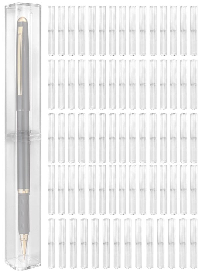 PINGEUI 75 Pack Clear Acrylic Pen Gift Box, Single Pen Storage Box for Office Supply Souvenir Present Packaging - Image 1