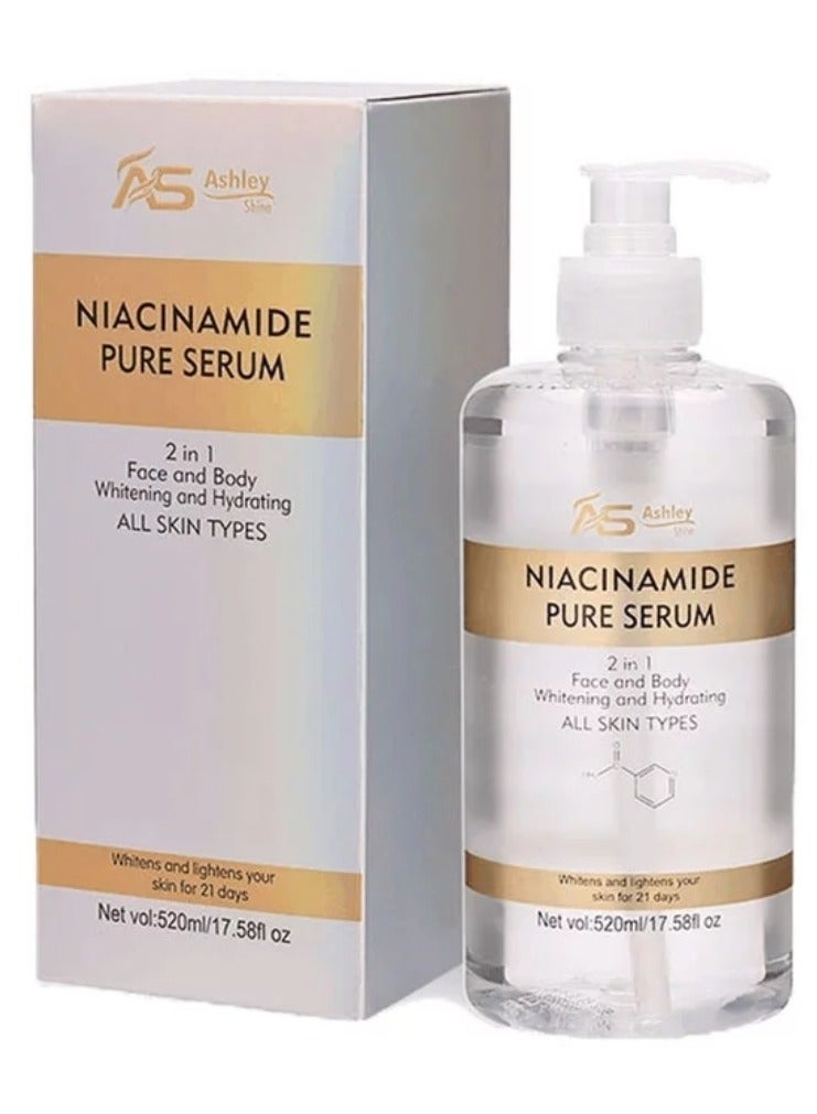 Ashley Ashley Shine Niacinamide Pure Serum 2 in 1 Face & Body Whitening and Hydrating Skin 520ml - Image 1