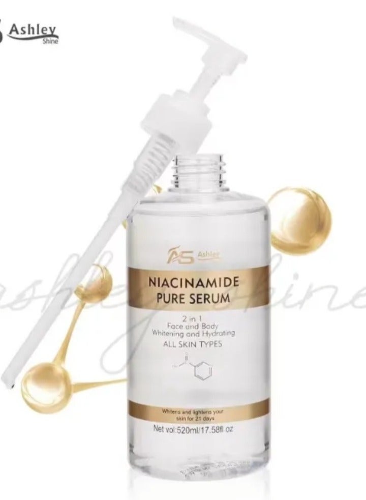 Ashley Ashley Shine Niacinamide Pure Serum 2 in 1 Face & Body Whitening and Hydrating Skin 520ml - Image 4