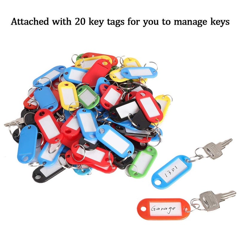 PATTAR Key Lock Box for Outside with CodeKey Organizer Box Wall MountKey Cabinet with Combination Lock20 Key Hooks Tags Key LabelsWhite - Image 5