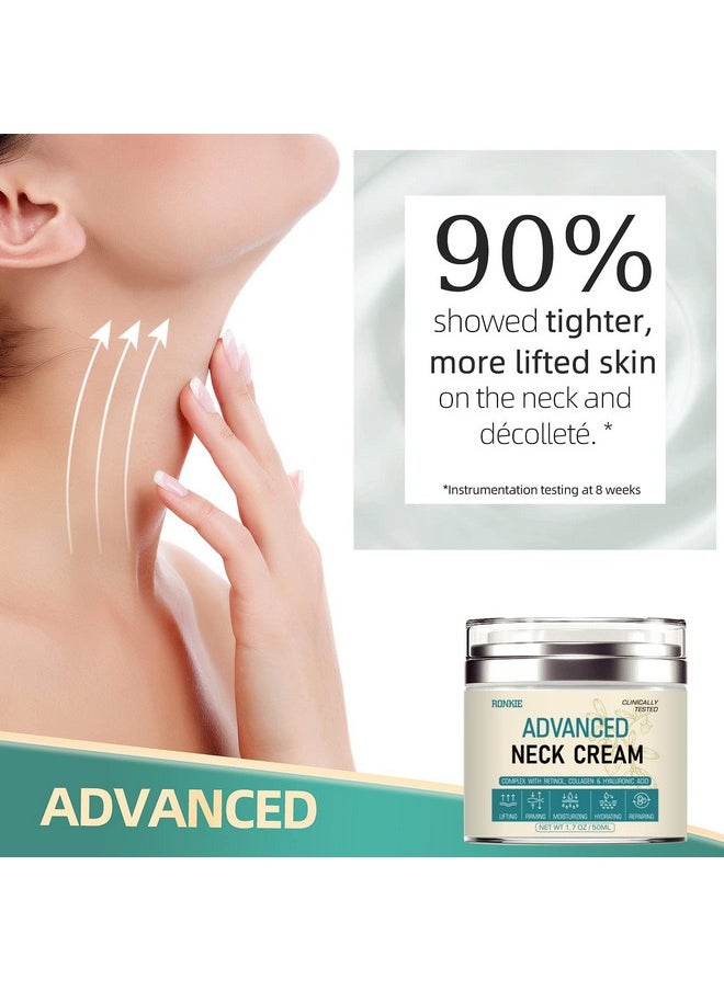 RONKIE - Neck Cream For Tightening Firming Instant Face Lift Cream Wrinkle Cream For Women Anti Wrinkle Cream With Retinol Collagen & Hyaluronic Acid Lifting Firming & Hydrating 1.7 Fl Oz - Image 1