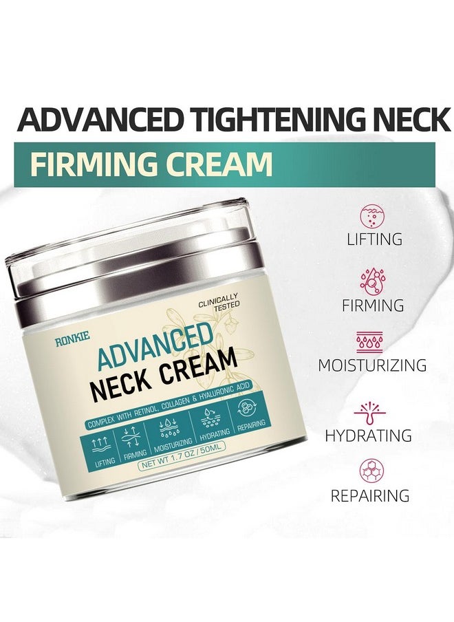 RONKIE - Neck Cream For Tightening Firming Instant Face Lift Cream Wrinkle Cream For Women Anti Wrinkle Cream With Retinol Collagen & Hyaluronic Acid Lifting Firming & Hydrating 1.7 Fl Oz - Image 1