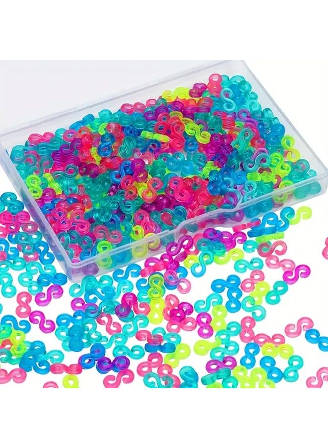 500pcs Vintage Style S Clips Set Plastic Rubber Band Connectors For Jewelry Making - Image 2